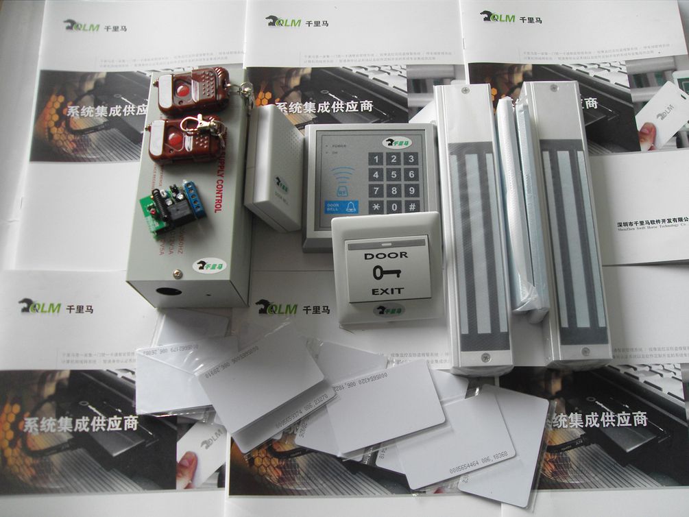 密碼門禁機-雙門磁力鎖-門禁電源-出門按鈕-門鈴-遙控器-感應卡