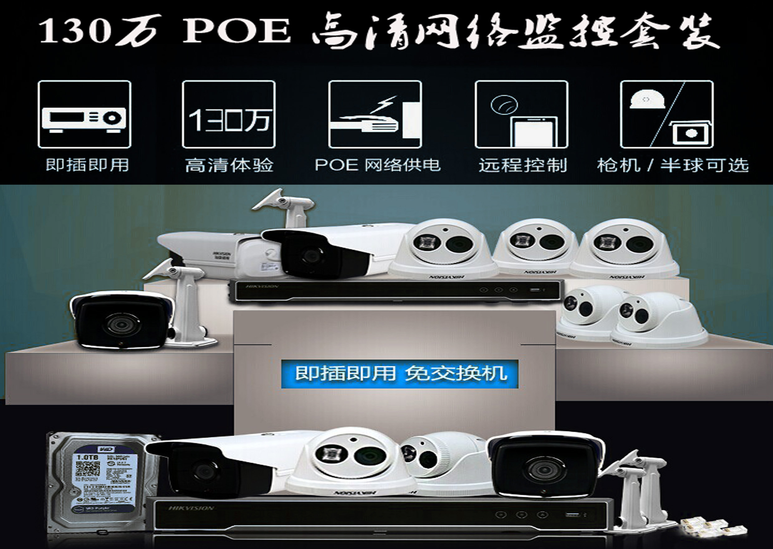 130萬 POE 高清網絡監(jiān)控攝像頭安裝